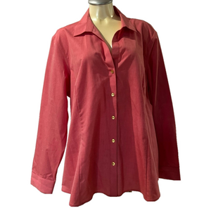 Jones New York Collection Women 22W Plus Long Sleeve Non-Iron Blouse Dress Shirt